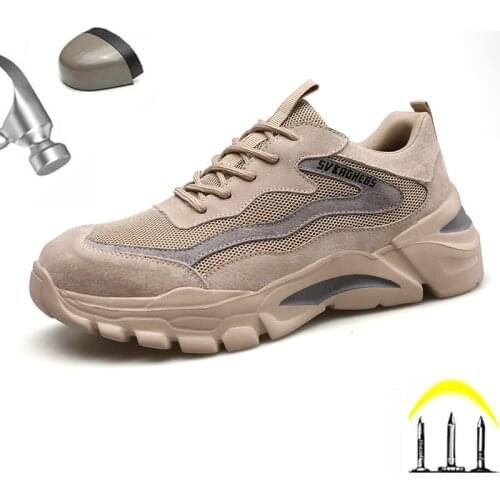 Men Work Safety Shoes Anti-puncture Working Sneakers Male Indestructible Work Shoes Men Boots Lightweight Men Shoes Safety Sneak