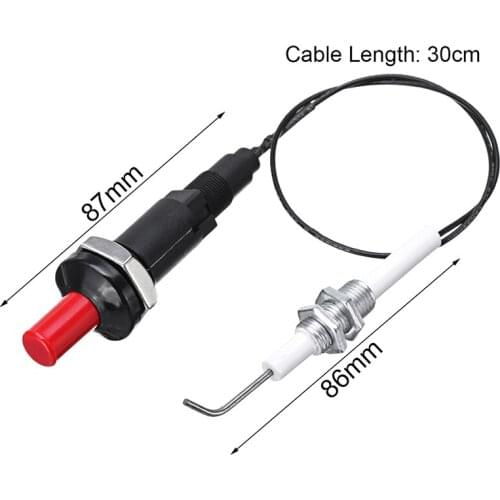 Kitchen Lighters PP Plastic Piezoelectric Igniter Instrument Piezo Spark Ignition Set With Cable 1000mm Long Push Button