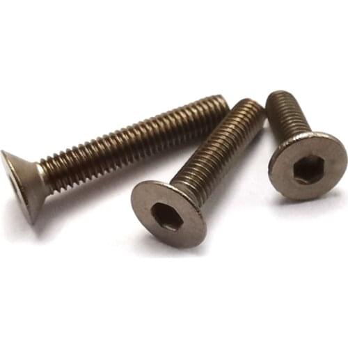 M2 m2.5 m3 m4 m5 m6 Hex Socket Flat Head Titanium Screw ,DIN7991 Titanium Bolt Kit ,E019