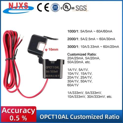 Miniature Split Core Current Transformer OPCT10AL 1000/1 2000/1 3000/1 Clamp on CT