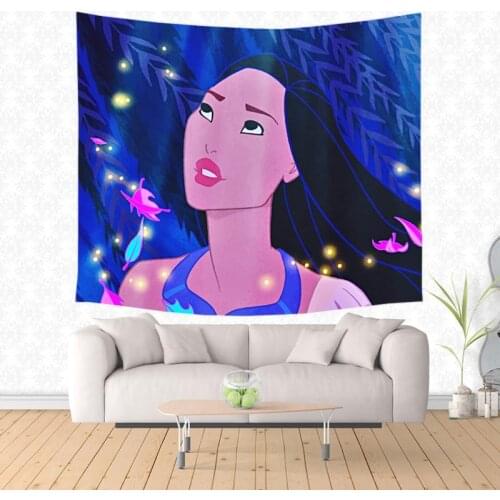 Multifunctional Polyester Sofa Blanket Beach Towel Pocahontas Wall Hanging Tapestry Bed Cover Yoga Mat Home Decor
