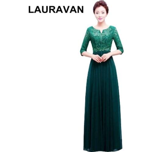 Fashion ladies elegant green blue champagne plus size floor length bridesmaid dress women formal dresses sleeves size 12 gowns
