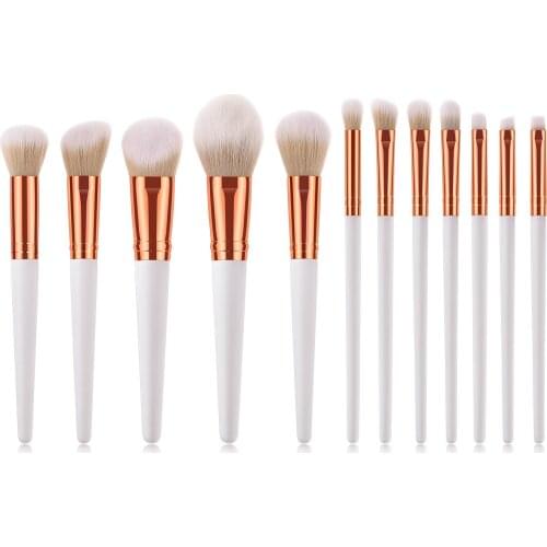 12Pcs Makeup Brushes Set Eye Shadow Eyebrow Eyeliner Blush Loose Foundation Powder Professional Lip Women Cosmetic Tools