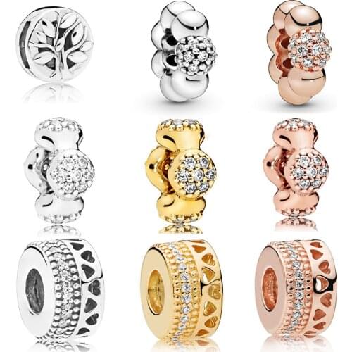 New Reflexion Personality Charm 100% Classic Pave Ball Beads Curse Heart Spacers Diy Bracelet Rose Luxury Gold Jewelry Gift