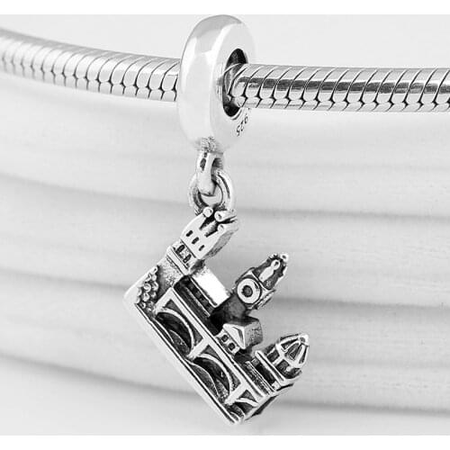 Original Vintage Charles Bridge Prague Castle Pendant Beads Fit 925 Sterling Silver Charm Europe Bracelet Bangle Diy Jewelry