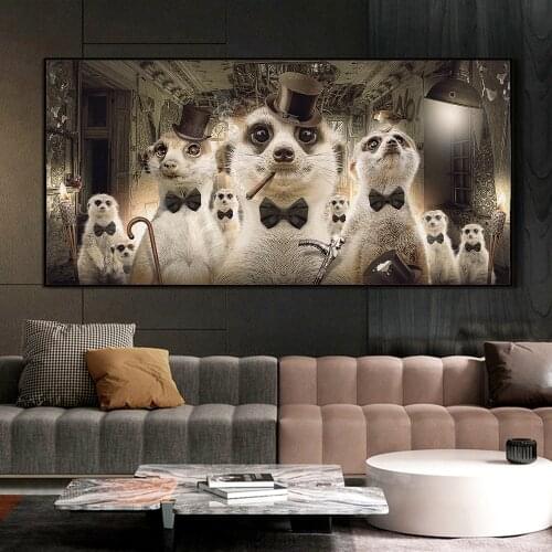 Fashion Abstract Animal Wall Art Posters Dog Orangutan Cat Prints Living Room Decoration Canvas Painting Bedroom Decor Pictures