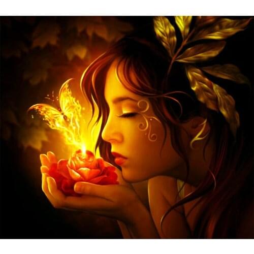 100% Full 5D Diy Daimond Painting Beauty Angel&Golden Butterfly 3D Diamond Painting Round&Square Rhinestones Painting Embroidery