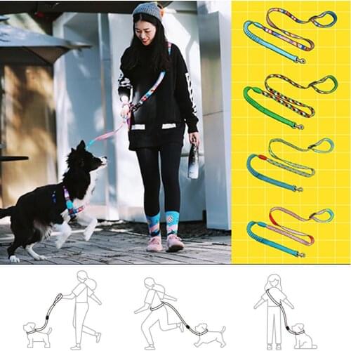 Dog Leash Dog Accessories Explosion Proof Okinawa Traction Rope Colorful Hands Free Dog Collar Pet Leash Pet Accessories