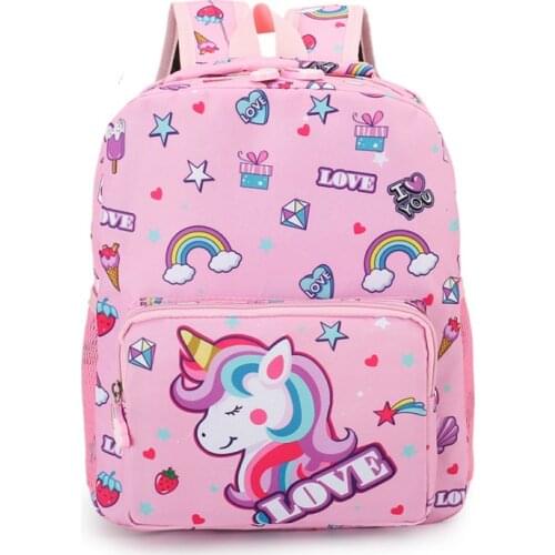 Unicorn Nylon Children Backpacks Kids Kindergarten School Bags Backpacks Baby Boys Girls Nursery Toddler Cute Rucksack