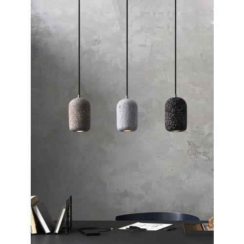 Nordic cement chandelier window bar single head decoration LED personality creative bedroom bedside chandelier new 2021