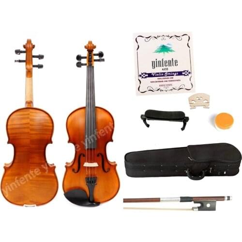 Yinfente Violin 4/4 hand Made Violin Flame Maple Spruce wood Professional Sound