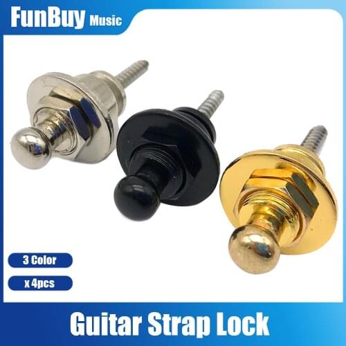 4Pcs Guitar Strap Lock Botton Schaller Style Straplocks Electric Acoustic Guitar Bass Strap Locks Metal Guitar Accessories