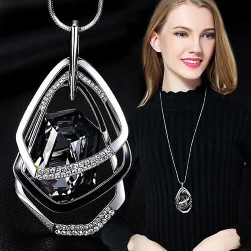 Classic Geometric Irregularity Pendant Long Necklace for Women 2021 New Sweater Accessories Cute Gifts Hip Hop Jewelry