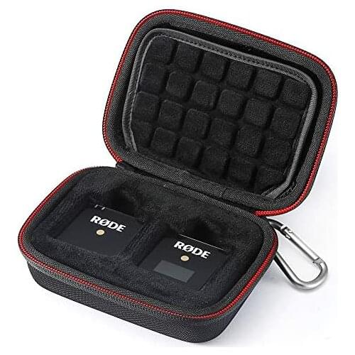 Hard Travel Case for RODE Wireless GO Compact Wireless Microphone System, Carrying Storage Bag. Black(black lining)