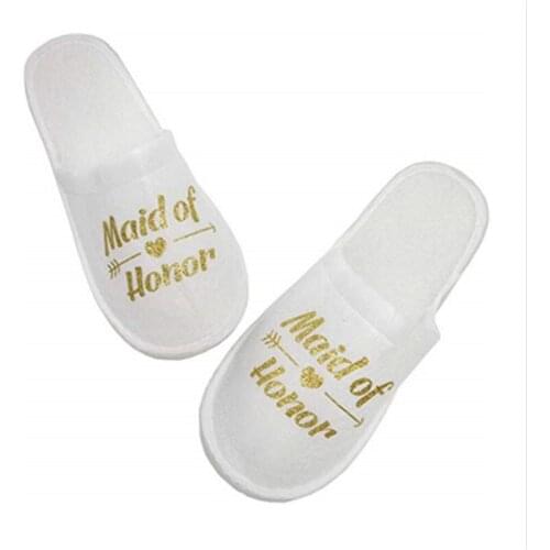 Wedding decoration 1 pair team bride disposable soft slippers hen party team bridesmaid party decoration bride shower-7