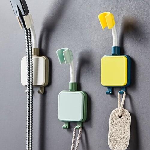 1pcs Shower Head Holder Adjustable Self-Adhesive Showerhead Bracket Wall Mount With 2 Hooks Stand SPA Home Bathroom Accessories