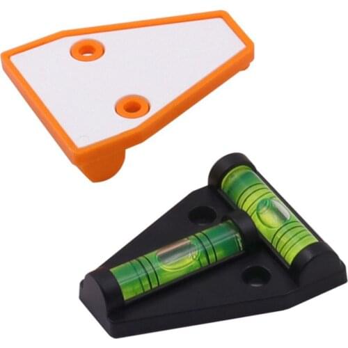 2pcs Poratable Mini T Shape Spirit Level Measuring Tools Triangular Level Bubble Shell Plastic Measuring Instrument