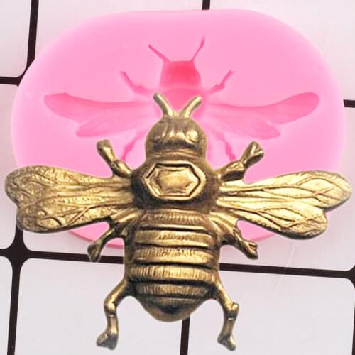 3D Insect Bee Silicone Molds Cupcake Topper Fondant Cake Decorating Tools Candy Polymer Clay Chocolate Gumpaste Moulds