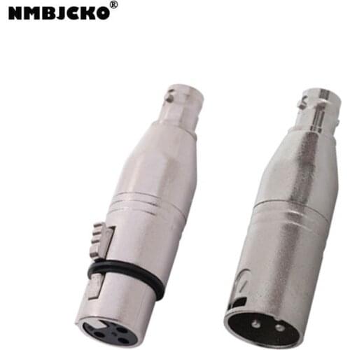 25pcs/lot NA2MBNC NA2FBNC Connector Adaptor Circular Xlr 3 Receptacle Bnc Coaxial 1 Rece with XLR To BNC socket