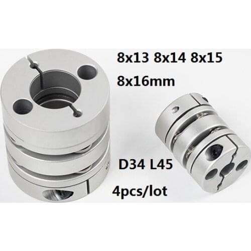 8x13 8x14 8x15 8x16mm Double diaphragm Disc coupling coupler screw rod servo motor encoder shaft coupling D34 L45