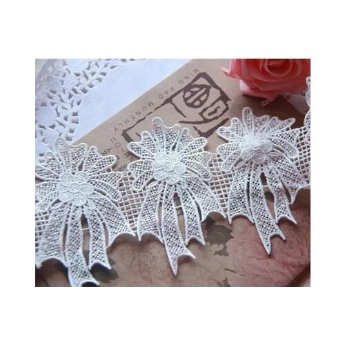Free shipping DIY handmade clothing lace accessories white water soluble lace bow clothes decoration width 10CM