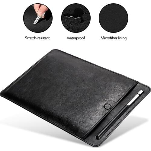 For iPad Pro 11 10.5 9.7 2017 2018 PU leather Sleeve Case With Pencil Slot For iPad mini 4 5 Air 1 2 3 10.2 2019 Pouch Bag cover