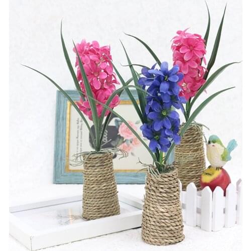 Flower vases with artificial flowers fake flower bonsai silk flower home shelf decoration desk ornaments
