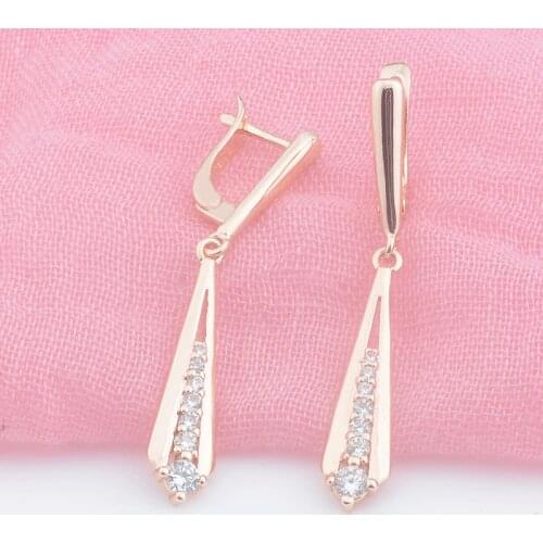 Женские золотые серьги FJ China At AliExpress