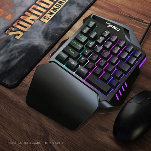 One-Hand Gaming Keyboard Left Hand Machine Feel Compact Mini Portable Mobile Games Keyboard for Game PUBG