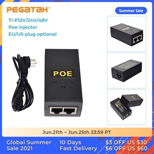 Poe injector Surveillance camera Ethernet Injector POE power Adapter Video surveillance Video recorder EU/US Optional poe