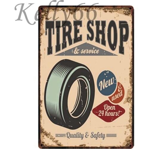 [ Kelly66 ] TIRE SHOP Vintage Metal Sign Tin Poster Home Decor Bar Wall Art Painting 20*30 CM Size y-1601