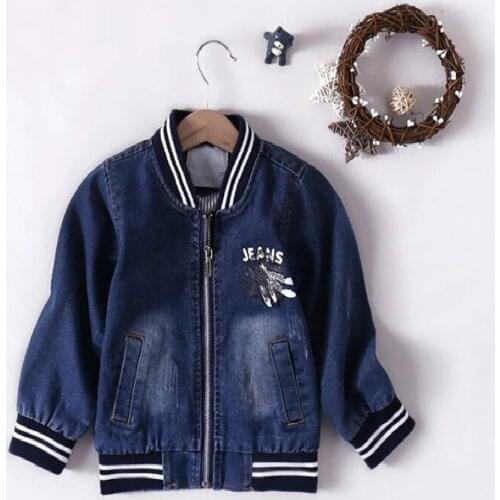 BBD Kids Jacket New Boys High Quality O-Neck Cowboy Coat Zipper Leisure Long-Sleeved Tops Streetwear Children Clothes