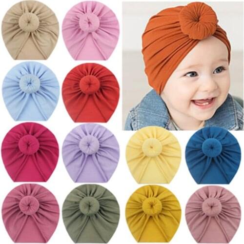 Multicolor Fashion Donut Baby Hat Cotton Elastic Beanie Cap Newborn Baby Headbands Turban Infant Hats Hair Accessories