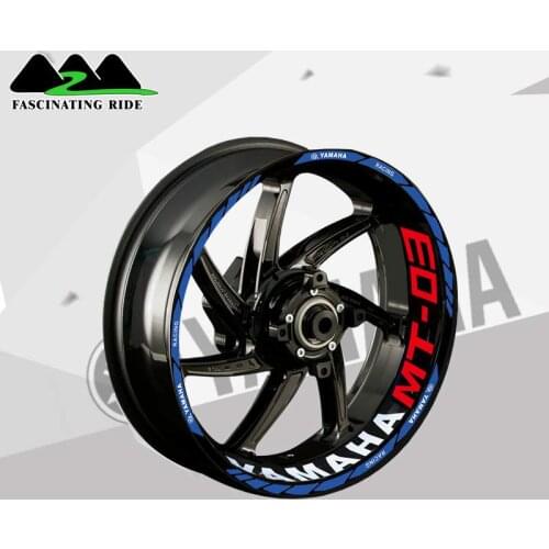 Applicable to Yamaha mt03 mt07 mt09 mt10 motorcycle sticker waterproof reflective wheel hub Decal 17 inch rim edge color sticker
