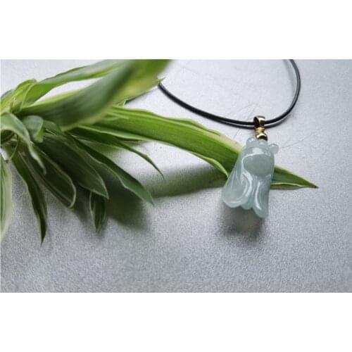 Natural Jade Cicada Pendant Jadeite Emerald Necklace Carved Charm Jewellery Fashion Amulet for Men Women Lucky Gifts