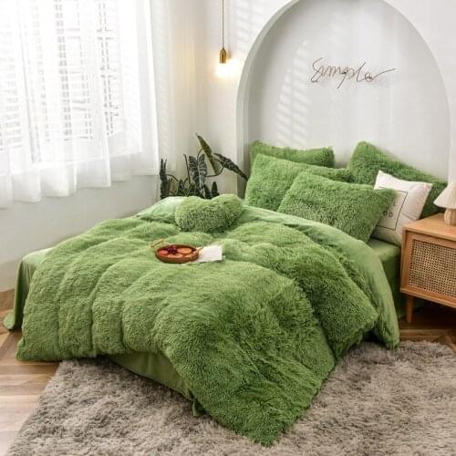 Mink Velvet 4-Pieces Suit Plush Crystal Velvet Coral Wool Winter Thick Bed Sheet Blanket Quilt Cover Set Manufacturer Wholesale