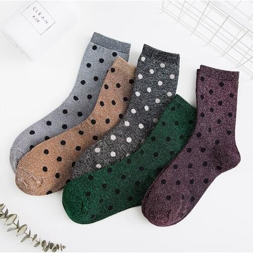 Glitter Socks Women Socks Fashion Female Shiny Dot Top Quality Glitter Shining Girl Filigree Sparkling Sock Beautiful Woman