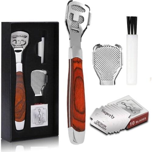 NEW Peach wood Foot Skin Shaver Corn Cuticle Cutter Remover Rasp Pedicure File Foot Callus 10 Blades Foot Care Tool