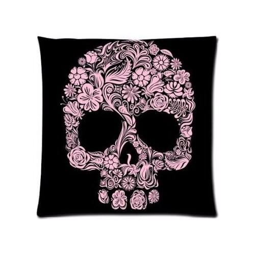 New Arrival Popular Vintage Floral Skull Pillow Cases Cover with Zipper Throw Square Pillowcases Soft Comfort Pillow Cover