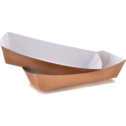 Creative Boat Shape French Fries Cup Disposable Eco Friendly Dessert Snacks Cup Box Festival Party Supplies 100pcs/lot SK728
