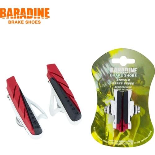 Genuine BARADINE 471C Road Cycling Folding Bike Brake Shoes Bicycle V-Brake Pads Cycling Bike Brakes Shoes Skid Glue Bloks