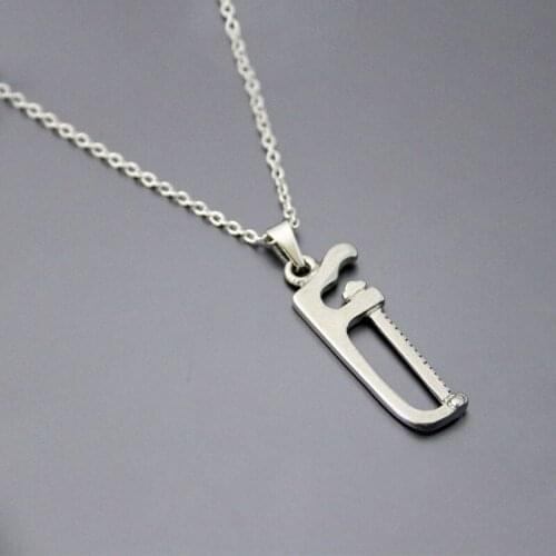 1pc Strange Thing DIY 3D Saw Stainless Steel Custom Necklace Gothic Necklace Geeks Men Women Halloween Cosplay Punk Jewelry