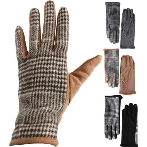 Womens Gloves Classic Plaid Classic Plaid Fashion Touch Mobile Phone Winter Autom