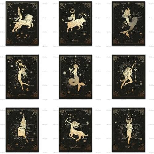 The Zodiac Posters Cancer Taurus Gemini Aries Pisces Sagittarius Virgo Libra Leo Capricorn Scorpio Aquarius Home Decor Prints