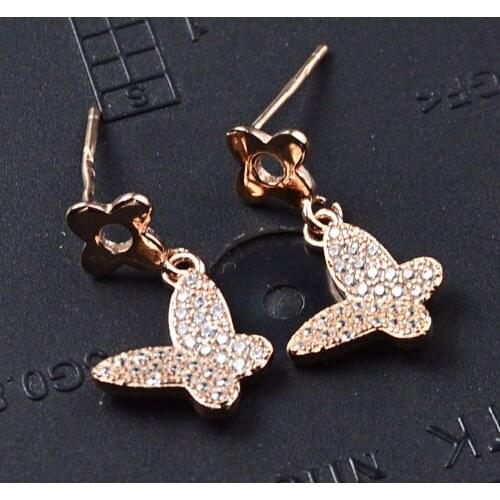 Guarantee Plain 925 Sterling Silver , CZ , Cubic Star Earrings, 1.6 g, EA31150