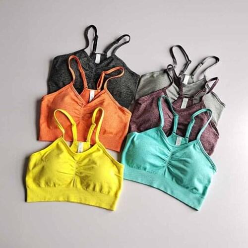 Multicolor Fashion Sports Underwear Womens Shockproof Running Gathered Anti Sagging Bra Quick Drying Fitness Yoga Top