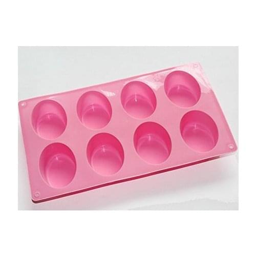 Friand Oval Cake Chocolate Jelly Muffin Bakeware Soap Mold Silicone 8-cavity