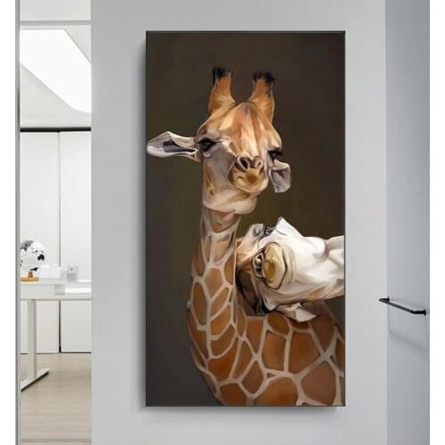 Nordic Animal Art Giraffe Canvas Painting on The Wall Canvas Art Poster and Prints Wall Art Pictures Home Decoration No Frame