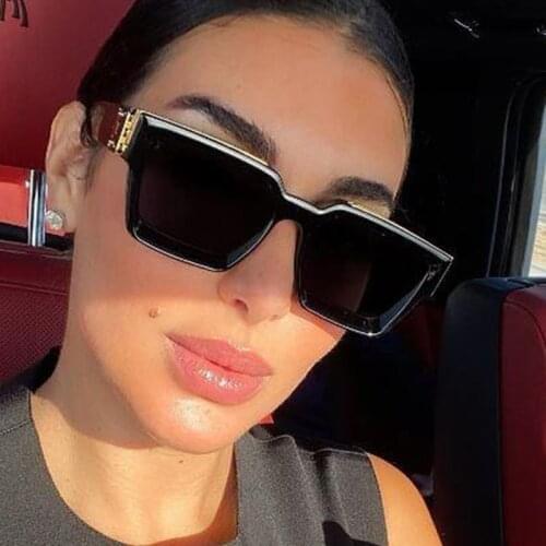 Luxury brand square Men Women sunglasses luxury Big frame black sun glasses for women fashion 2019 vintage oversized glasses