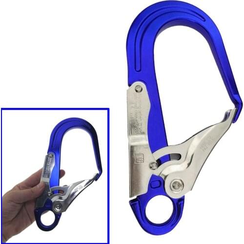 25Fkn Heavy Duty Rock Climbing Caving Fall Protection Harness Lanyard Spring Automatic Lock Fall Arrest Carabiner Snap Hook